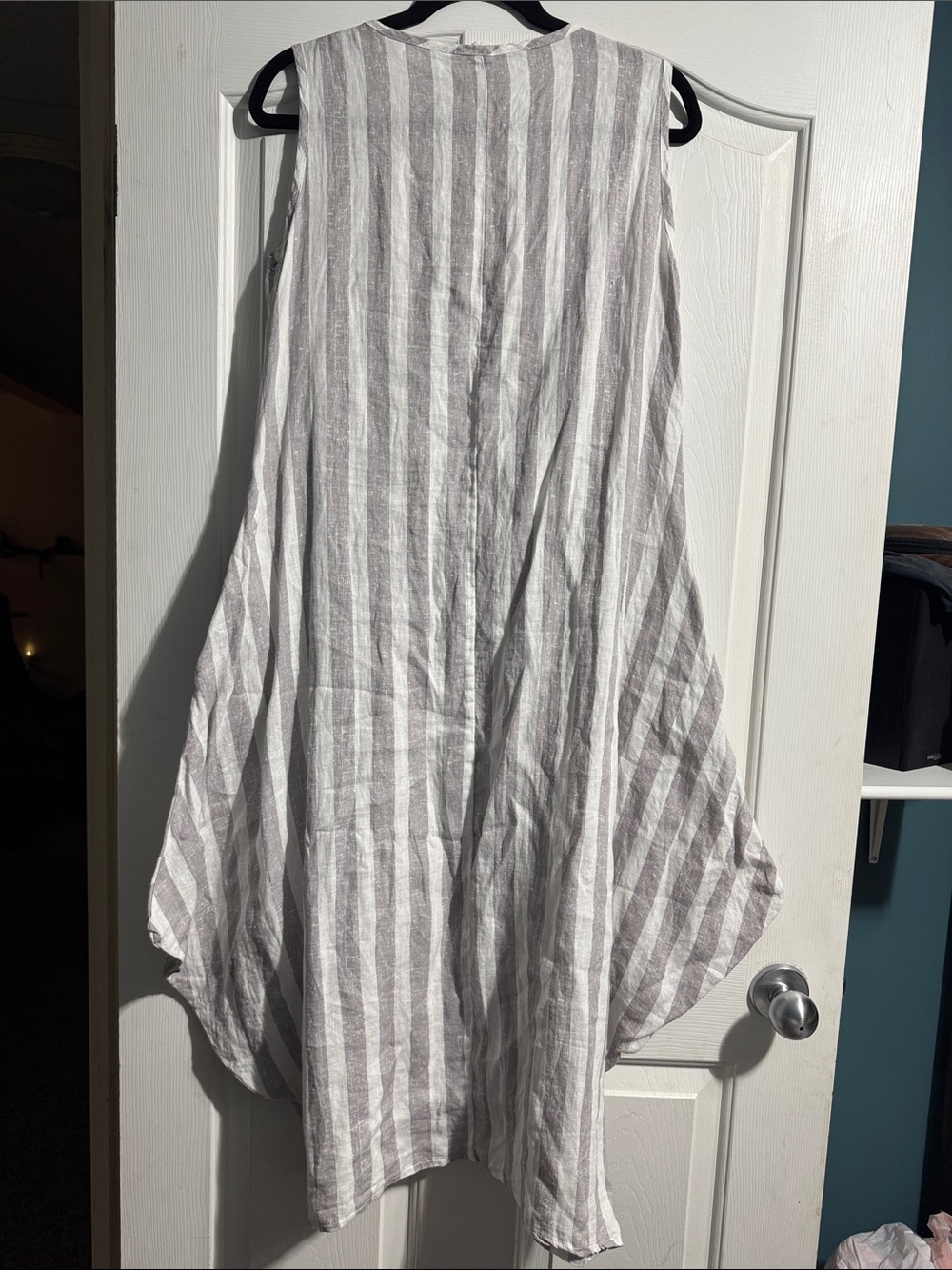 Luukaa Linen Blend Striped Bubble Dress | US 8 | Lagenlook | Oversized | Pockets - Picture 4 of 11